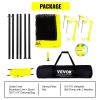 VEVOR Outdoor Portable Volleyball Net System, Adjustable Height Steel Poles, Professional Volleyball Set with PVC Volleyball, Pump, Carrying Bag