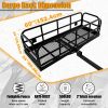 Trailer Hitch Cargo Carrier 500 Lbs,Heavy Duty Hitch Basket,Folding Cargo Carrier Hitch Mount Fits 2" Hitch Receiver with Waterproof Cargo Bag