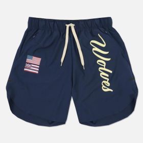 Casual Running Breathable Wicking Speed Bar Tide Men's Shorts (Option: Navy Blue-XL)